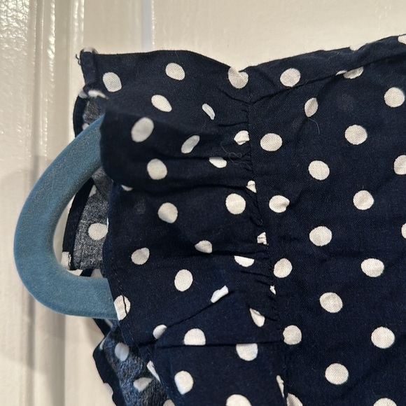 Polka dot Button Down Blouse with Lace Collar and Ruffled Sleeves - Picture 5 of 7